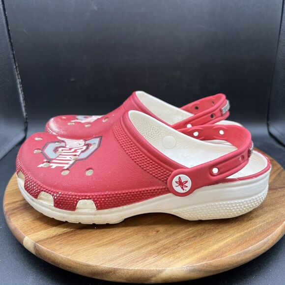Ohio State Buckeyes Womens Size 8 Collegiate Red Crocs University Clogs Shoes - Picture 1 of 8